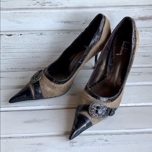 NWOT Luichiny Calf Hair Leather Stiletto Heels